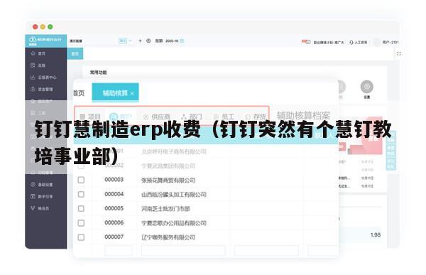 钉钉慧制造erp收费（钉钉突然有个慧钉教培事业部）