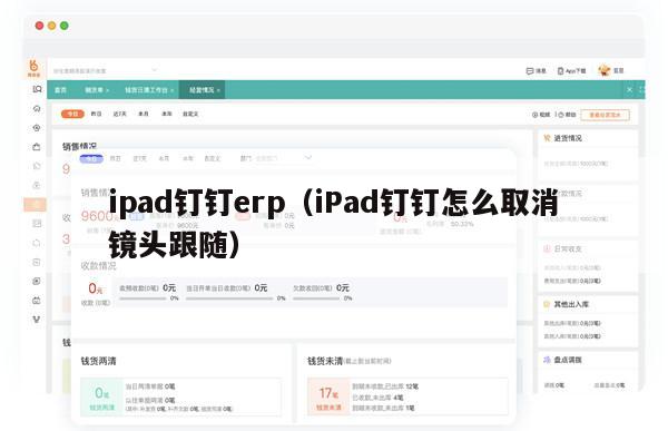 ipad钉钉erp（iPad钉钉怎么取消镜头跟随）