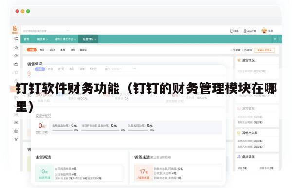 钉钉软件财务功能（钉钉的财务管理模块在哪里）