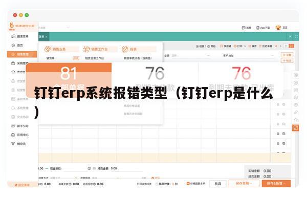 钉钉erp系统报错类型（钉钉erp是什么）