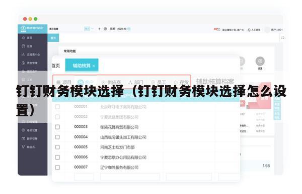 钉钉财务模块选择（钉钉财务模块选择怎么设置）