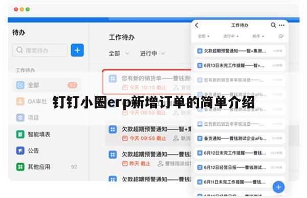 钉钉小圈erp新增订单的简单介绍