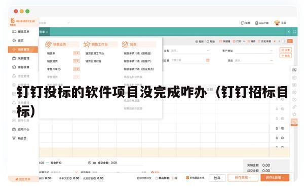 钉钉投标的软件项目没完成咋办（钉钉招标目标）