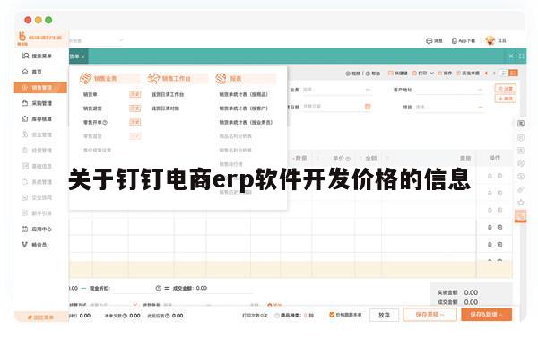 关于钉钉电商erp软件开发价格的信息