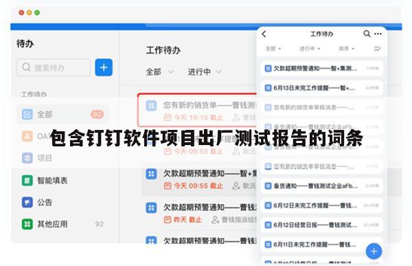 包含钉钉软件项目出厂测试报告的词条