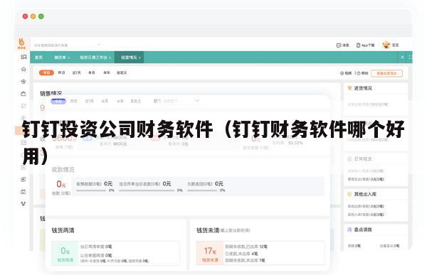 钉钉投资公司财务软件（钉钉财务软件哪个好用）