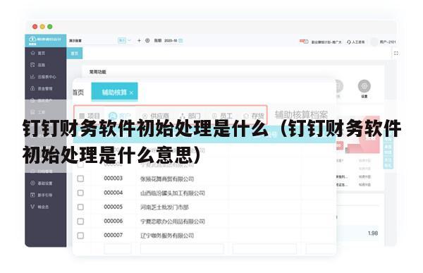 钉钉财务软件初始处理是什么（钉钉财务软件初始处理是什么意思）