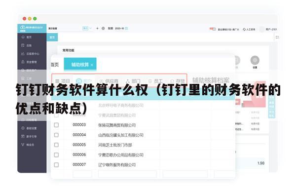 钉钉财务软件算什么权（钉钉里的财务软件的优点和缺点）
