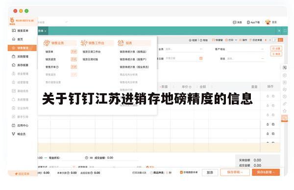 关于钉钉江苏进销存地磅精度的信息