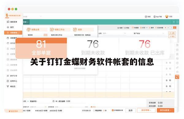 关于钉钉金蝶财务软件帐套的信息