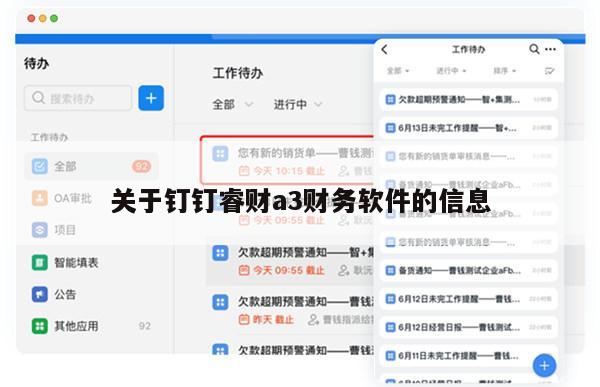 关于钉钉睿财a3财务软件的信息