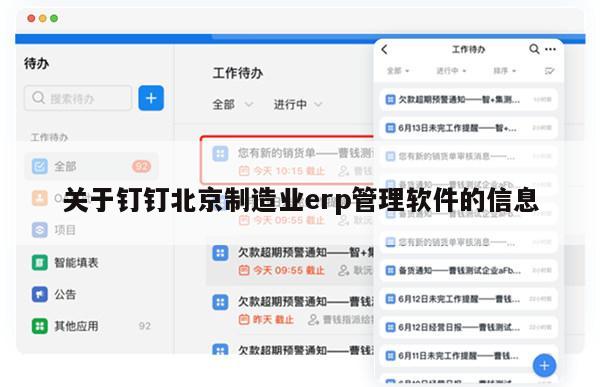 关于钉钉北京制造业erp管理软件的信息