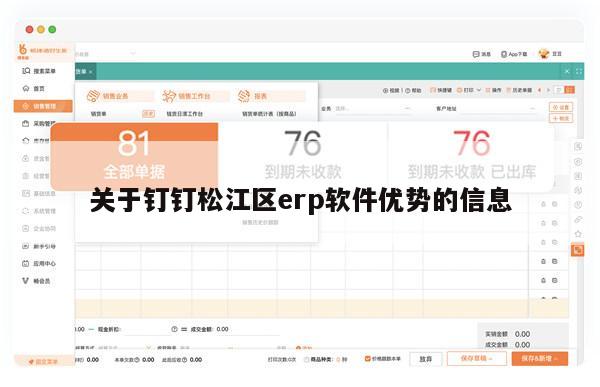 关于钉钉松江区erp软件优势的信息