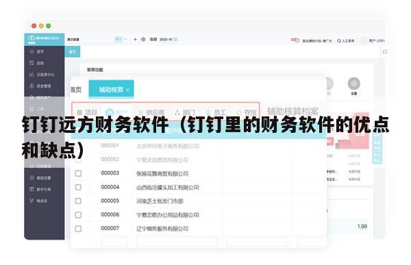 钉钉远方财务软件（钉钉里的财务软件的优点和缺点）