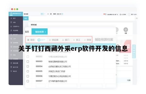 关于钉钉西藏外采erp软件开发的信息