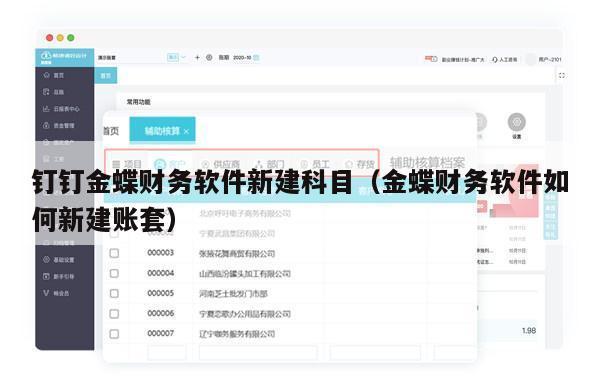 钉钉金蝶财务软件新建科目（金蝶财务软件如何新建账套）