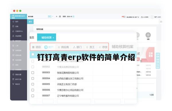 钉钉高青erp软件的简单介绍