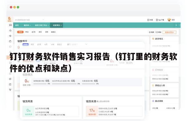 钉钉财务软件销售实习报告（钉钉里的财务软件的优点和缺点）