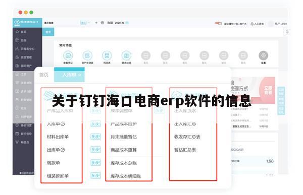 关于钉钉海口电商erp软件的信息