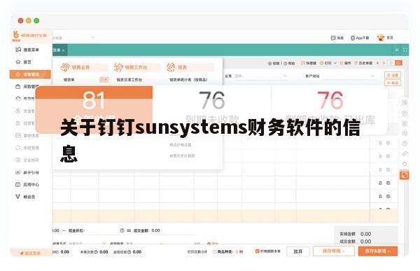 关于钉钉sunsystems财务软件的信息