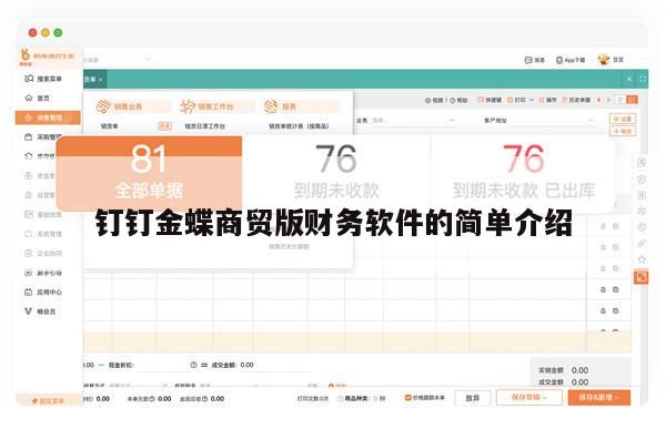 钉钉金蝶商贸版财务软件的简单介绍