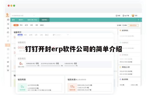 钉钉开封erp软件公司的简单介绍