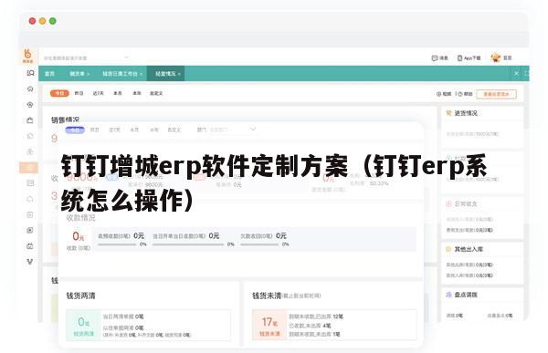 钉钉增城erp软件定制方案（钉钉erp系统怎么操作）