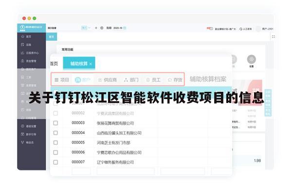关于钉钉松江区智能软件收费项目的信息