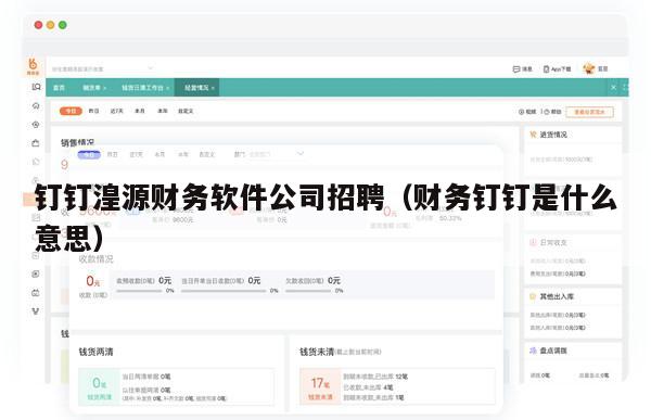 钉钉湟源财务软件公司招聘（财务钉钉是什么意思）