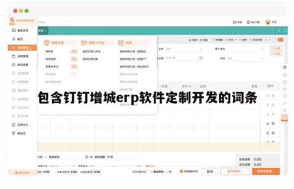 包含钉钉增城erp软件定制开发的词条
