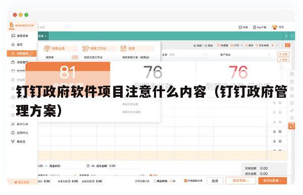 钉钉政府软件项目注意什么内容（钉钉政府管理方案）