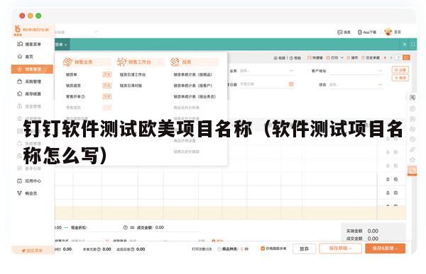 钉钉软件测试欧美项目名称（软件测试项目名称怎么写）