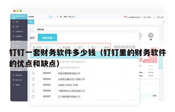 钉钉一套财务软件多少钱（钉钉里的财务软件的优点和缺点）