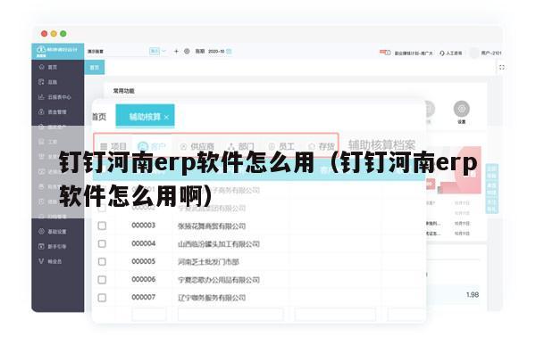 钉钉河南erp软件怎么用（钉钉河南erp软件怎么用啊）