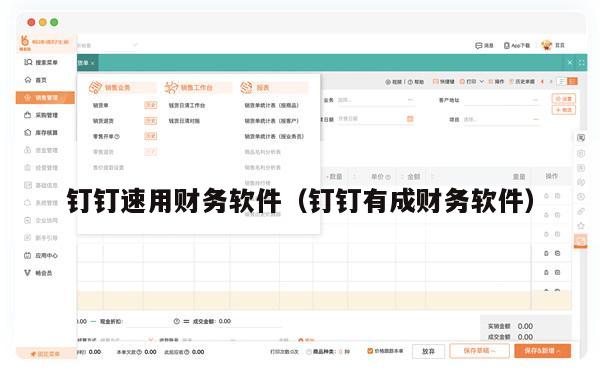 钉钉速用财务软件（钉钉有成财务软件）