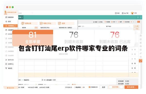 包含钉钉汕尾erp软件哪家专业的词条