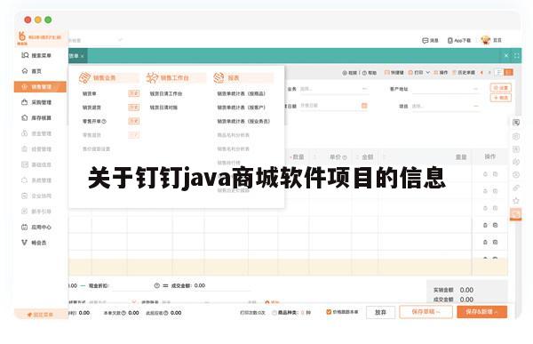 关于钉钉java商城软件项目的信息