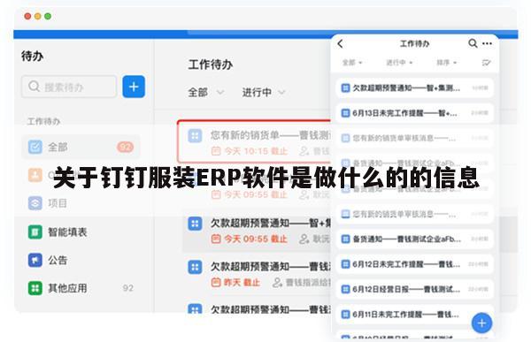 关于钉钉服装ERP软件是做什么的的信息