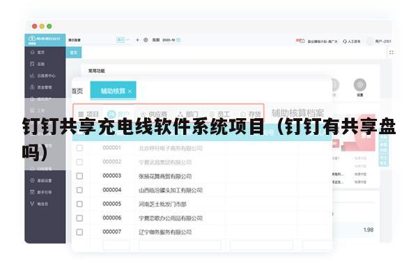 钉钉共享充电线软件系统项目（钉钉有共享盘吗）