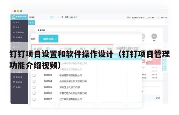 钉钉项目设置和软件操作设计（钉钉项目管理功能介绍视频）