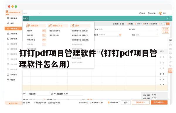 钉钉pdf项目管理软件（钉钉pdf项目管理软件怎么用）