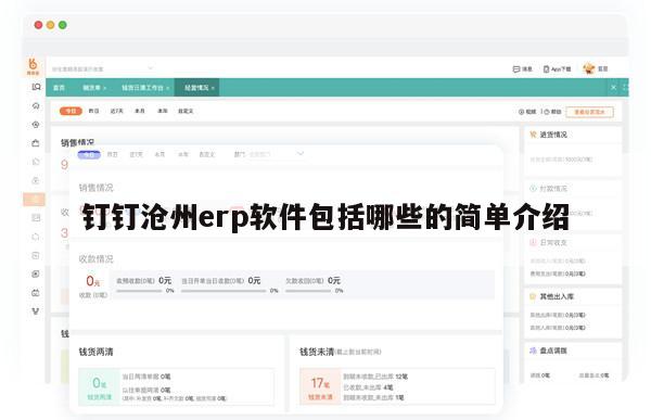 钉钉沧州erp软件包括哪些的简单介绍