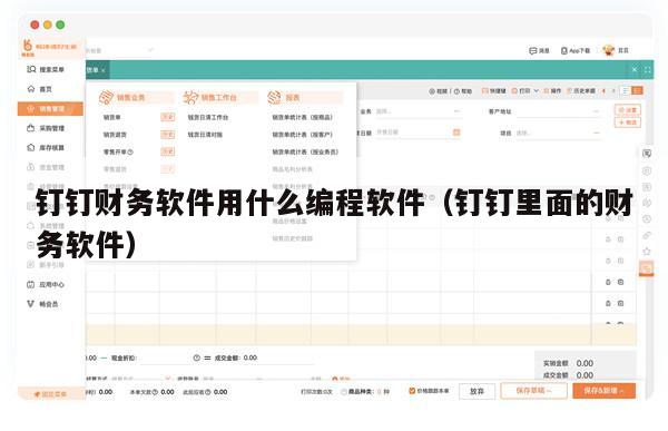 钉钉财务软件用什么编程软件（钉钉里面的财务软件）