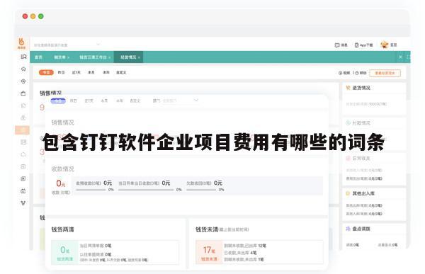 包含钉钉软件企业项目费用有哪些的词条