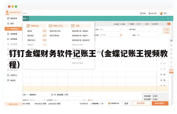 钉钉金蝶财务软件记账王（金蝶记账王视频教程）