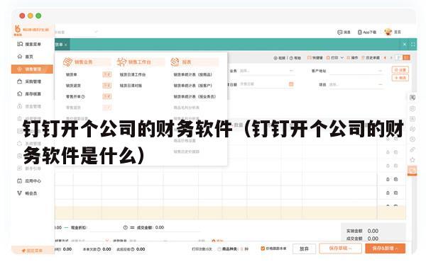 钉钉开个公司的财务软件（钉钉开个公司的财务软件是什么）