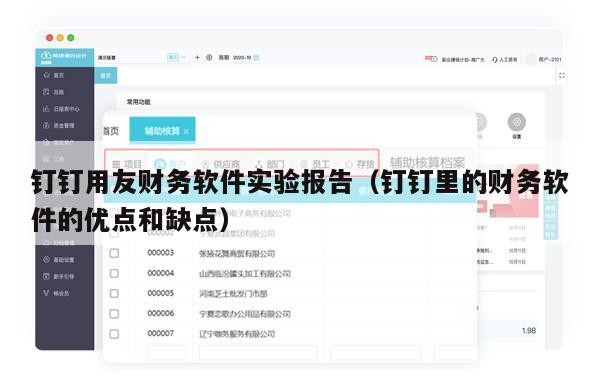 钉钉用友财务软件实验报告（钉钉里的财务软件的优点和缺点）