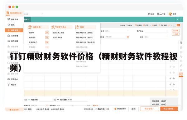 钉钉精财财务软件价格（精财财务软件教程视频）