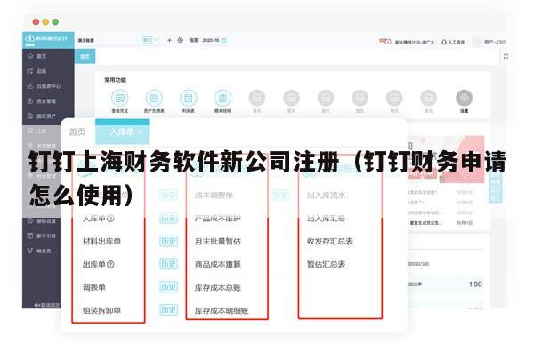 钉钉上海财务软件新公司注册（钉钉财务申请怎么使用）