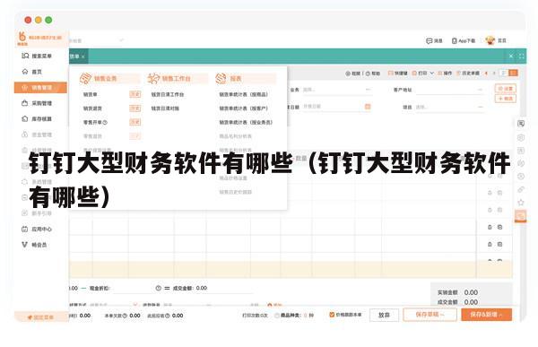 钉钉大型财务软件有哪些（钉钉大型财务软件有哪些）